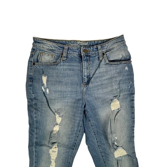 Universal Thread High Rise Straight Leg Jeans Womens 8/29R Distressed Frayed Hem - Picture 3 of 11